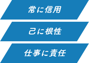 常に信用　己に根性　仕事に責任